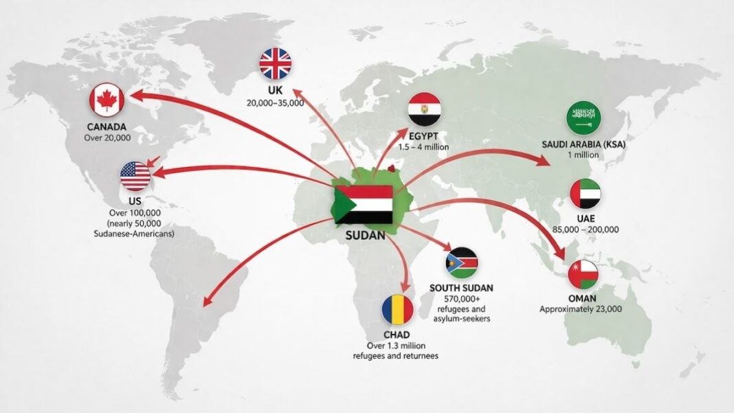 Sudanese Diaspora Populations Around the World